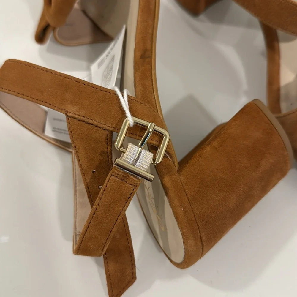 Geox Boho Platform Suede Block Heel Cross Strap Sandals Womens Size 40 NEW